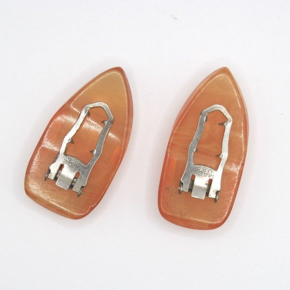 Vintage Apple Juice Bakelite Dress Clips - Picture 2 of 10